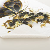 金ゴールド蝶と黒の蘭 シェルパブランケット (3/4)