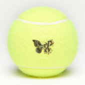 金ゴールド蝶と黒の蘭 テニスボール (裏面)