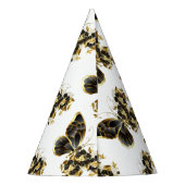 金ゴールド蝶と黒の蘭 パーティーハット (裏面)