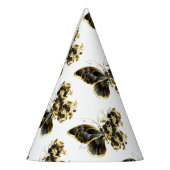 金ゴールド蝶と黒の蘭 パーティーハット (左)