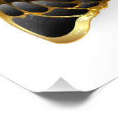 金ゴールド蝶と黒の蘭 フォトプリント            (角)