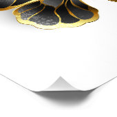 金ゴールド蝶と黒の蘭 フォトプリント            (角)