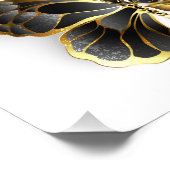 金ゴールド蝶と黒の蘭 フォトプリント            (角)