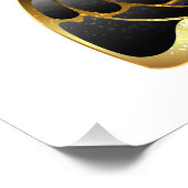 金ゴールド蝶と黒の蘭 フォトプリント            (角)