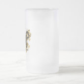 金ゴールド蝶と黒の蘭 フロストグラスビールジョッキ (中央)