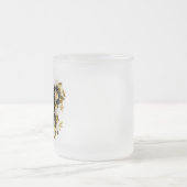 金ゴールド蝶と黒の蘭 フロストグラスマグカップ (中央)