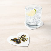 金ゴールド蝶と黒の蘭 ペーパーコースター (インサイチュ)