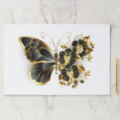 金ゴールド蝶と黒の蘭 ペーパーパッド (インサイチュ)