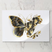 金ゴールド蝶と黒の蘭 ペーパーパッド (折り畳み)