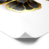 金ゴールド蝶と黒の蘭 ポスター (角)