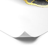 金ゴールド蝶と黒の蘭 ポスター (角)