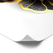 金ゴールド蝶と黒の蘭 ポスター (角)