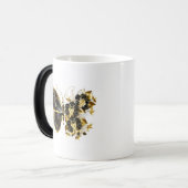 金ゴールド蝶と黒の蘭 モーフィングマグカップ (正面左)