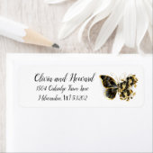 金ゴールド蝶と黒の蘭 ラベル (インサイチュ)