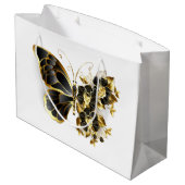 金ゴールド蝶と黒の蘭 ラージペーパーバッグ (裏面アングル)