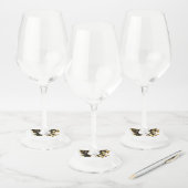 金ゴールド蝶と黒の蘭 ワイングラスタグ (セット)