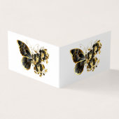 金ゴールド蝶と黒の蘭 名刺 (外部)