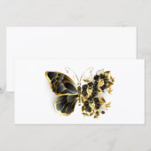 金ゴールド蝶と黒の蘭 案内状 (正面/裏面)