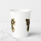 金ゴールド蝶と黒の蘭 紙コップ (左)