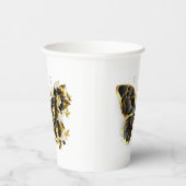 金ゴールド蝶と黒の蘭 紙コップ (右)