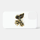 金ゴールド蝶と黒の蘭 Case-Mate iPhoneケース (裏面 (横))