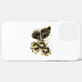 金ゴールド蝶と黒の蘭 Case-Mate iPhoneケース (裏面 (横))