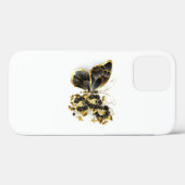 金ゴールド蝶と黒の蘭 Case-Mate iPhoneケース (裏面 (横))