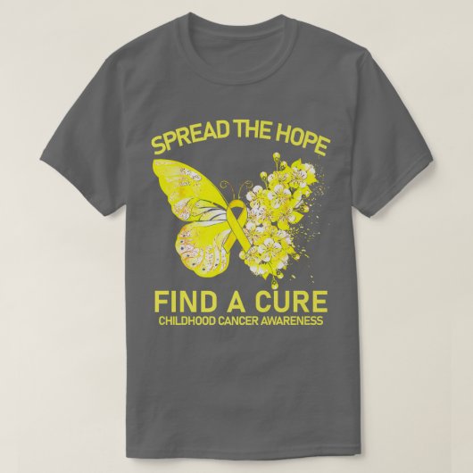 金ゴールド蝶の希望を広げるChildhoを見つける Tシャツ (デザイン正面)