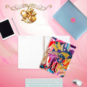 金ゴールド蝶の煙赤モノグラム液体抽象芸術 プランナー手帳