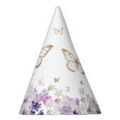 金ゴールド蝶の紫のフローラ誕生日 パーティーハット (右)