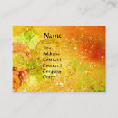 金ゴールド蝶の黄色いキラキラ白い真珠 名刺 (正面)