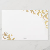 金ゴールド蝶アドバイスゲームミセス・ブライダルシャワー 便箋 (裏面)