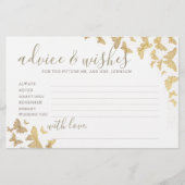 金ゴールド蝶アドバイスゲームミセス・ブライダルシャワー 便箋 (正面)