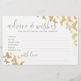 金ゴールド蝶アドバイスゲームミセス・ブライダルシャワー 便箋