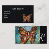 金ゴールド蝶インブルーブラック紙 名刺 (正面/裏面)