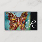 金ゴールド蝶インブルーブラック紙 名刺 (裏面)