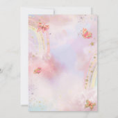 金ゴールド蝶ウォーターカラーレインボー誕生日 招待状 (裏面)