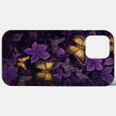 金ゴールド蝶オン紫の花 Case-Mate iPhoneケース (裏面 (横))