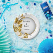 金ゴールド蝶スペシャルユネンス紙プレート ペーパープレート (パーティー)