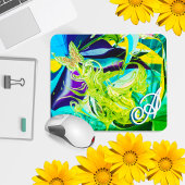 金ゴールド蝶スワールモノグラム液体抽象芸術 マウスパッド