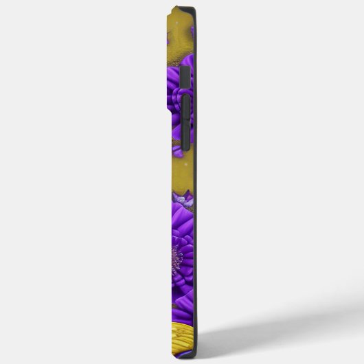 金ゴールド蝶パープルフラワーパーソナライズされたズ名 Case-Mate iPhoneケース (裏面 / 左)