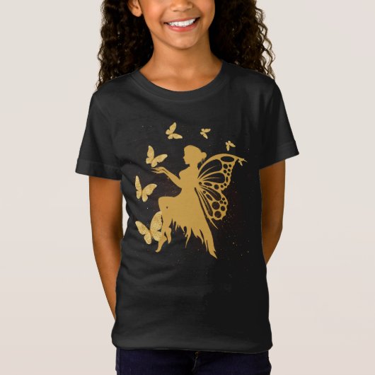 金ゴールド蝶フェアリー Tシャツ (正面)