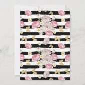 金ゴールド蝶フローラプリント誕生日写真パーティー 招待状 (裏面)