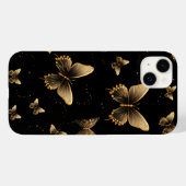 金ゴールド蝶ブラック Case-Mate iPhoneケース (裏面 (横))