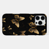 金ゴールド蝶ブラック iPhoneケース (裏面横)