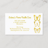 金ゴールド蝶ホームヘルス気に名刺 名刺 (正面)