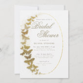 金ゴールド蝶ボーホフレームエレガントブライダルシャワー 招待状 (正面)