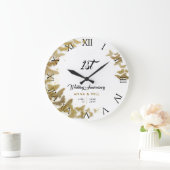 金ゴールド蝶リースボホ結婚の記念日 ラージ壁時計 (ホーム)
