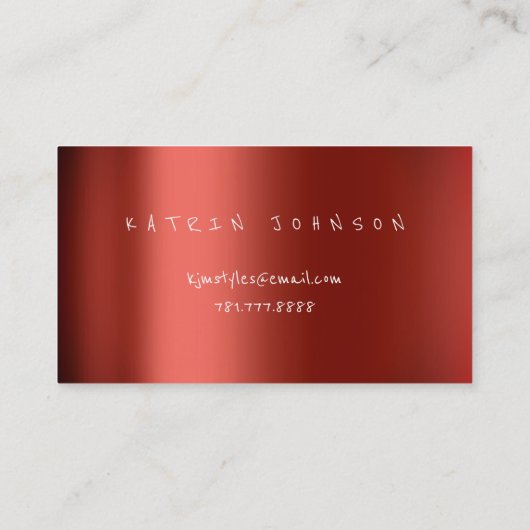 金ゴールド蝶レッド・インフルエンサーBLOGGER WRITER 名刺 (裏面)