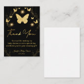 金ゴールド蝶感謝してい黒いあなた赤ちゃんシャワー ノートカード (正面/裏面)